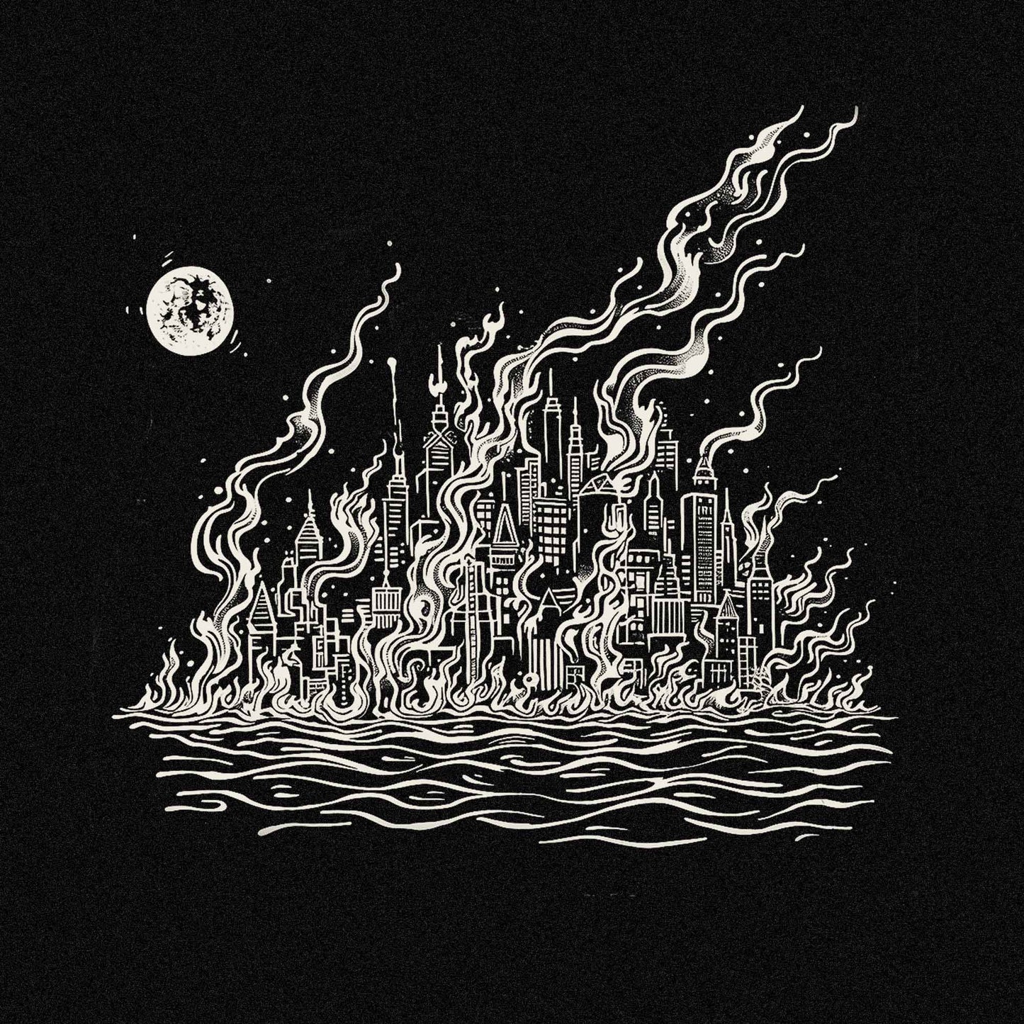 Burn it down | Motiv in dreckigem Weiß