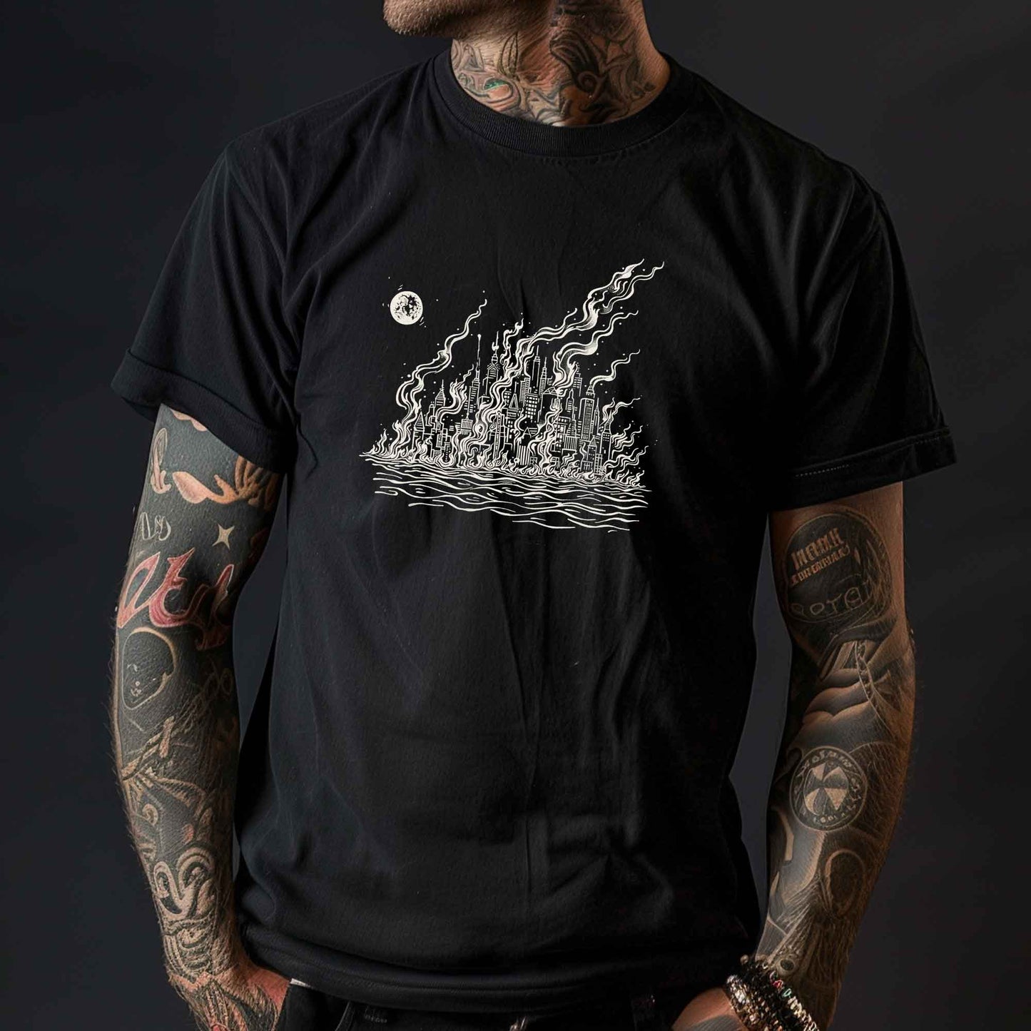 Burn it down | Motiv in dreckigem Weiß